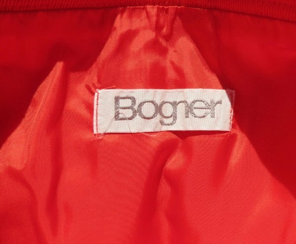 Vintage BOGNER Women’s Bright Red Wool A Line Midi Skirt sz 38 4 6 Pockets as is