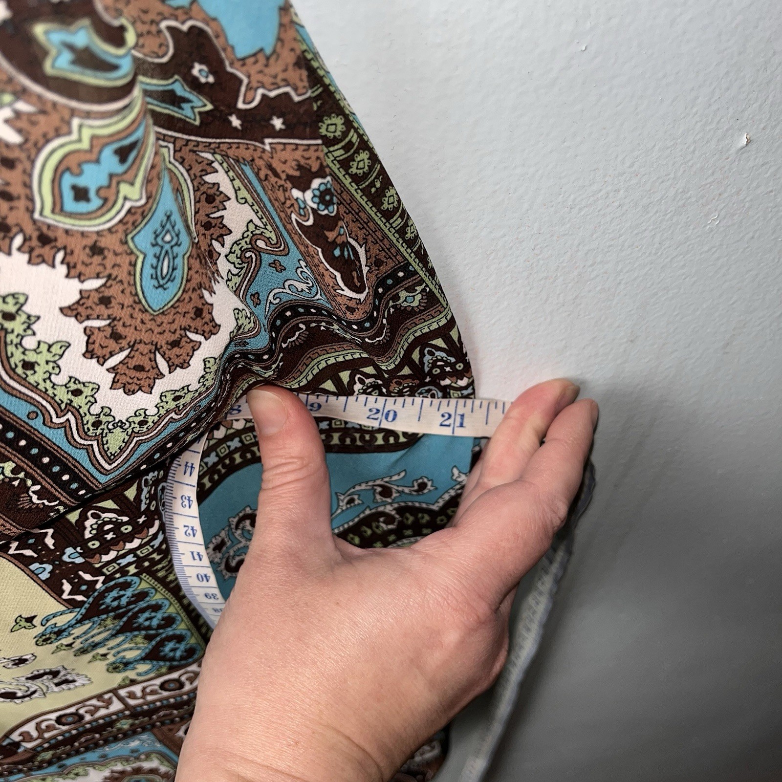 Vtg Y2K Paisley Patchwork Blue Brown Whimsy Fairy Halter Dress Asymmetric Hem 10