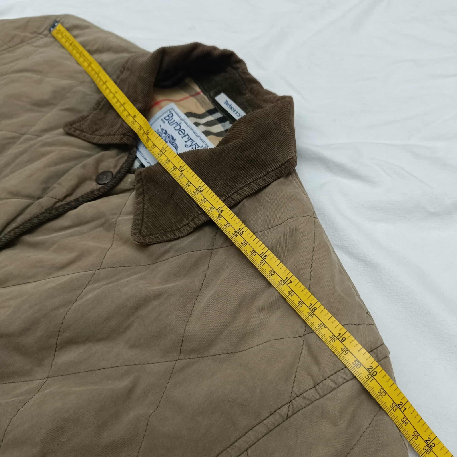Burberry Vintage Quilted Women Jacket Nova Check Lining Khaki Size 36 US 46 EU