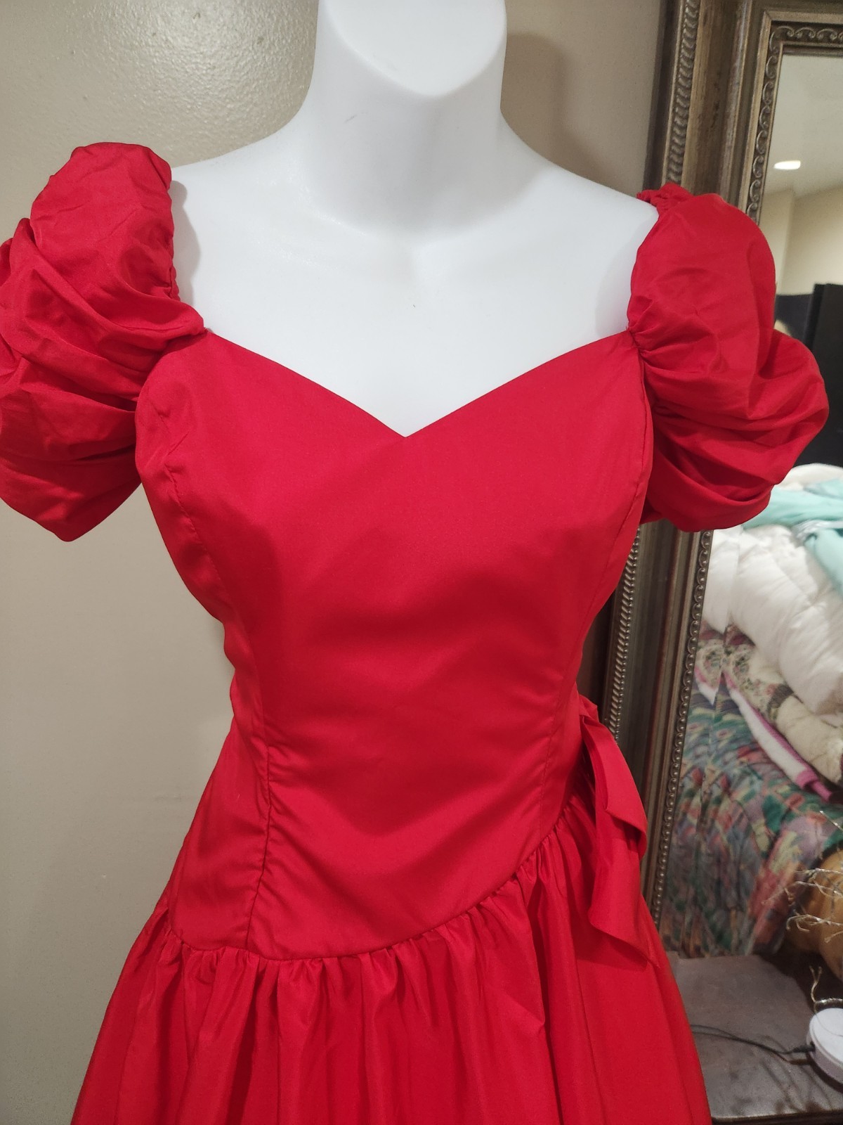 Vintage Red Prom Dress * sz XS * Good To Very Good Condition