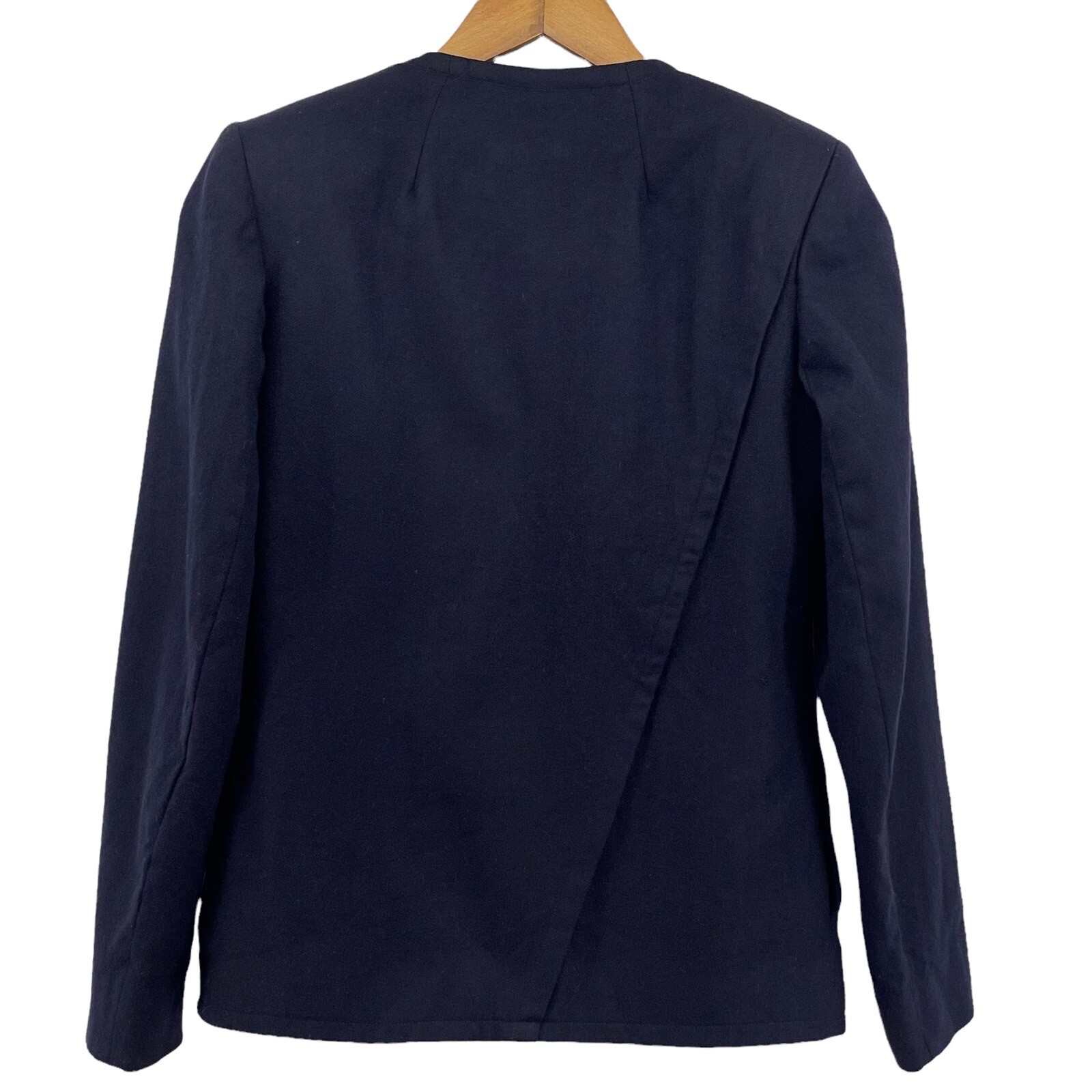 Harve Benard Jacket Womens 2 Blue Cropped Blazer Asymmetrical 1980s Vintage
