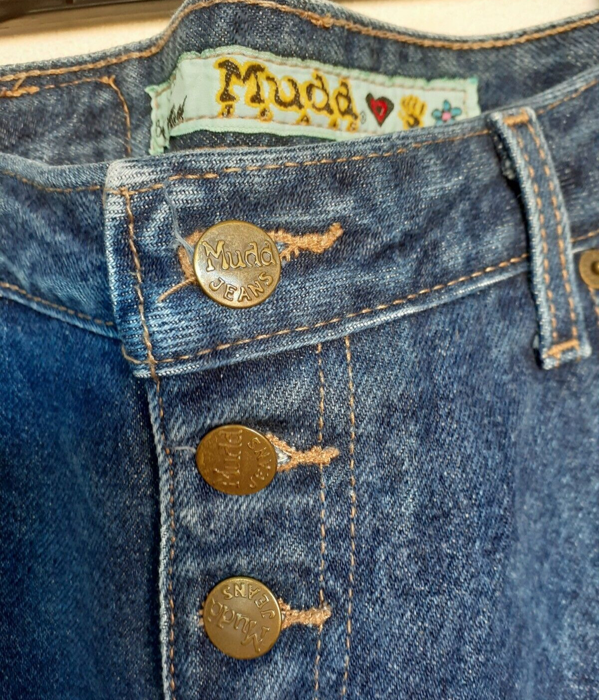 MUDD Jeans Women Size 9 Blue Vintage Low Rise Hip Hugger Y2K Bell Flare Leg NEW