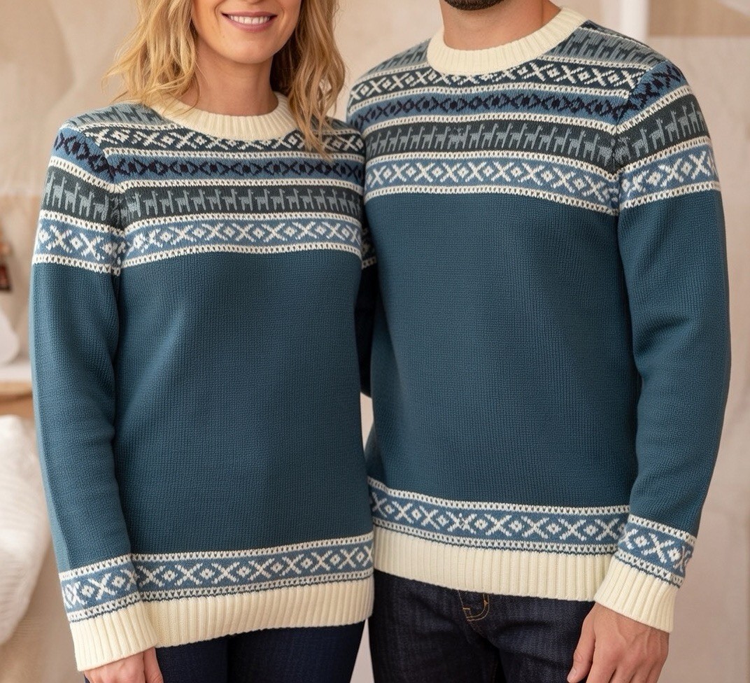 Vintage Alpaca Pullover Sweater – Made in Peru – Size L – Unisex
