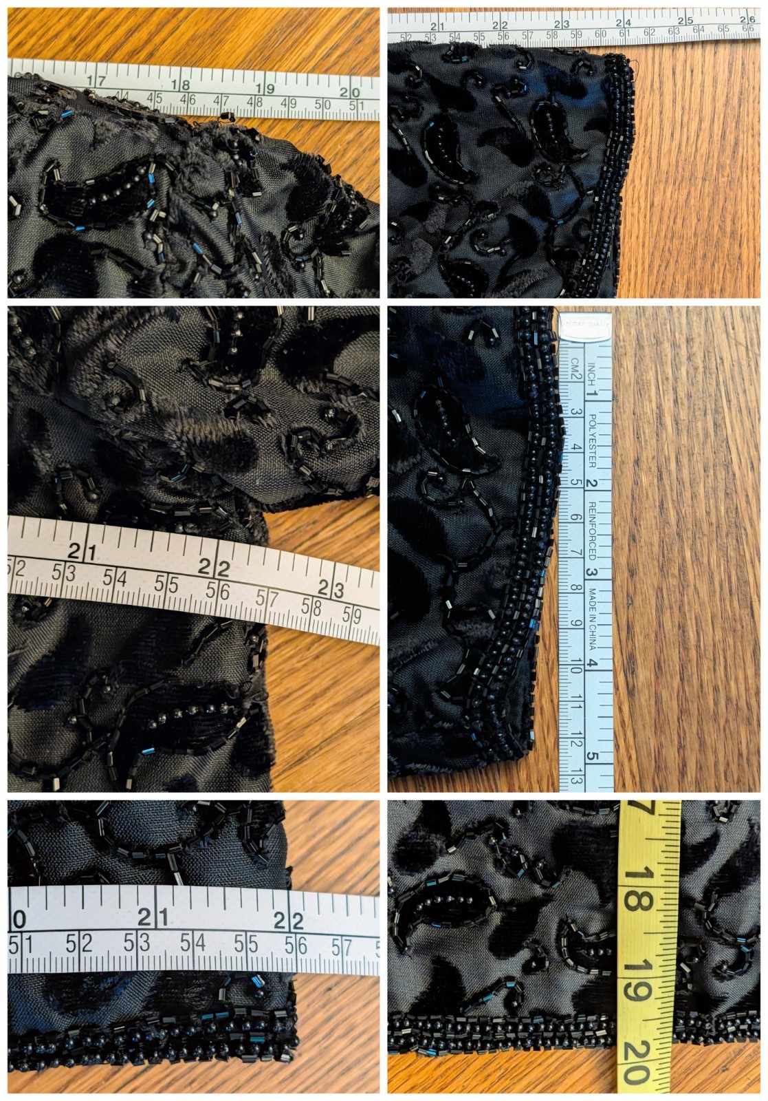 Vtg 80s Stenay Beaded Cropped Jacket M Fits L Black Devoré Paisley Open Evening