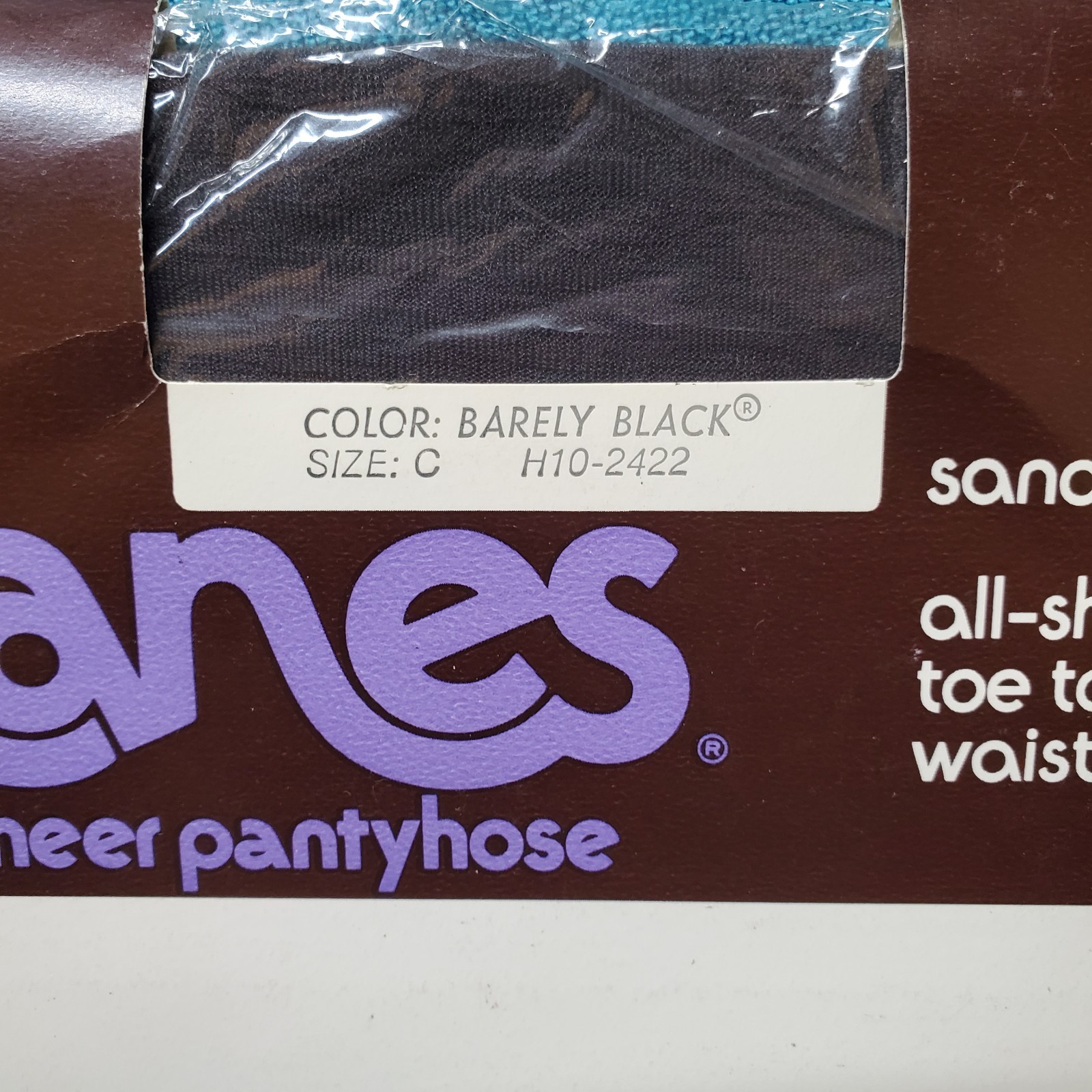 1985 Vintage Pantyhose Hanes Ultra Sheer Size C Style 885 Barely Black