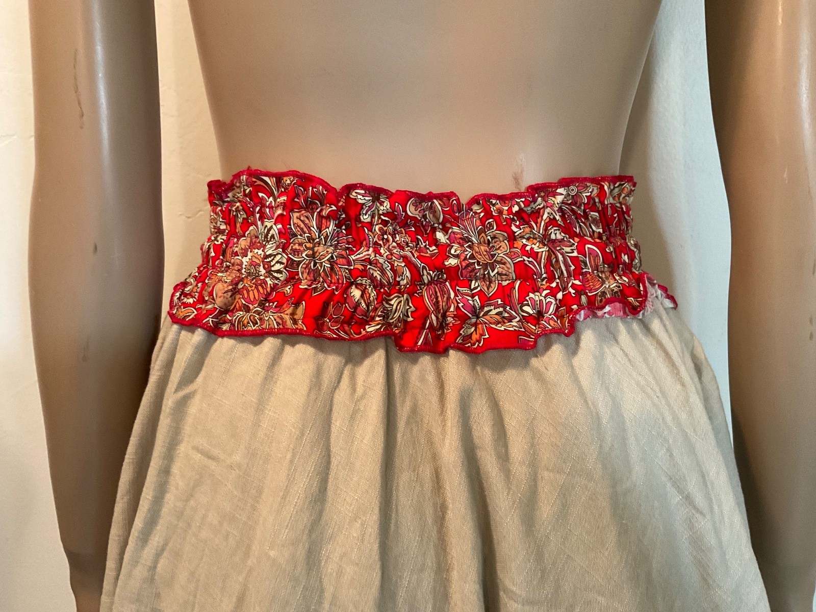 Vintage 1940s Hand painted Skirt CottageCore Boho Festival Maxi Original