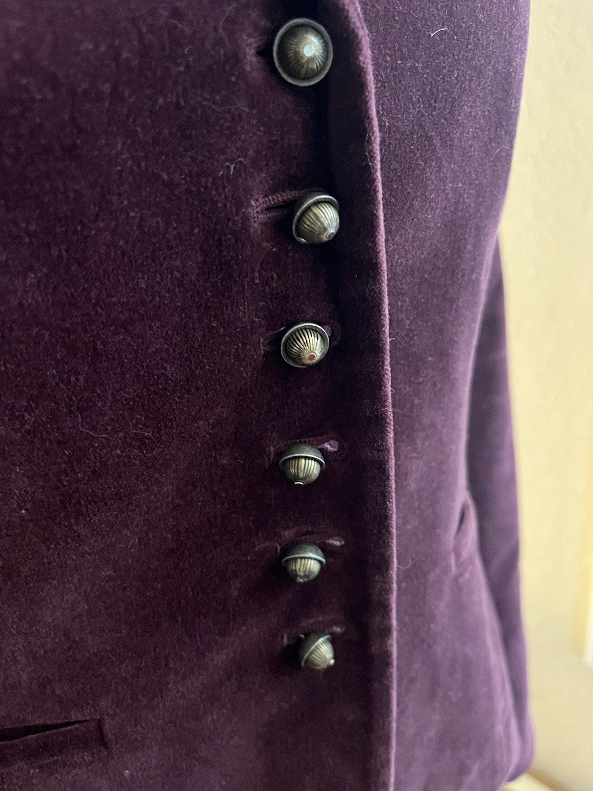 Tahari Port Wine Velvet Victorian Revival Jacket Coat Fitted