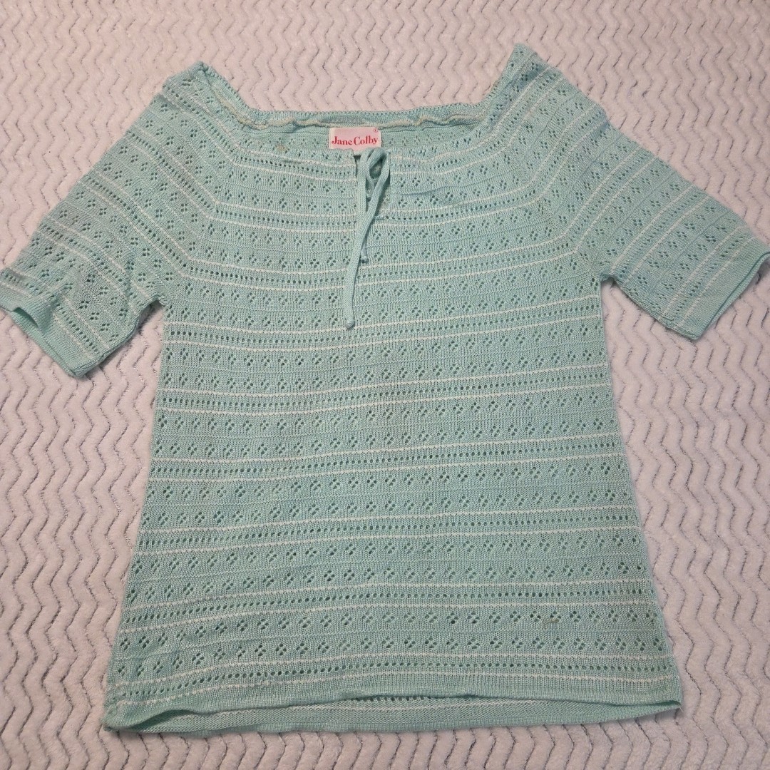 Vintage Jane Colby Green Knit Top 1970s