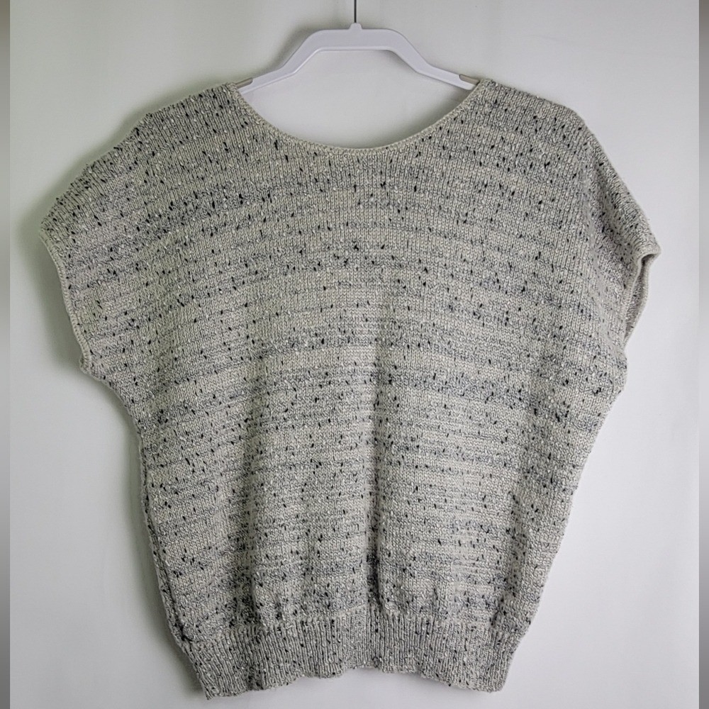 VTG Women’s V-Neck Knit Jane Adams Cottagecore Summer Neutrals Cute Soft Girl