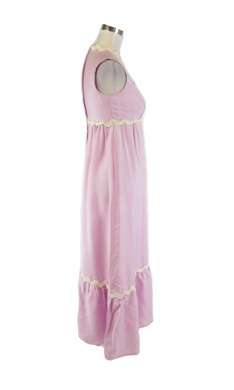 Light purple ivory cotton blend sleeveless vintage maxi dress S
