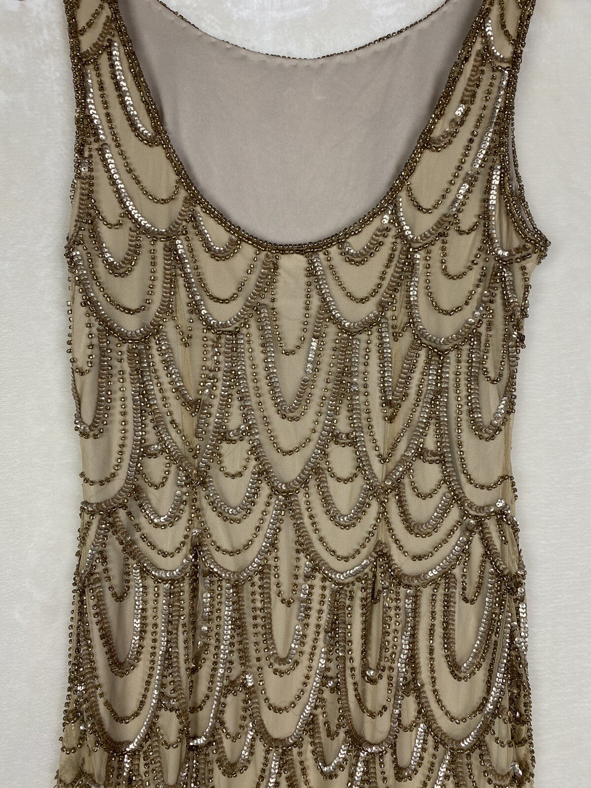Vintage Predude Sheath Dress 8 Sequin Beaded Cocktail Formal Wedding Party