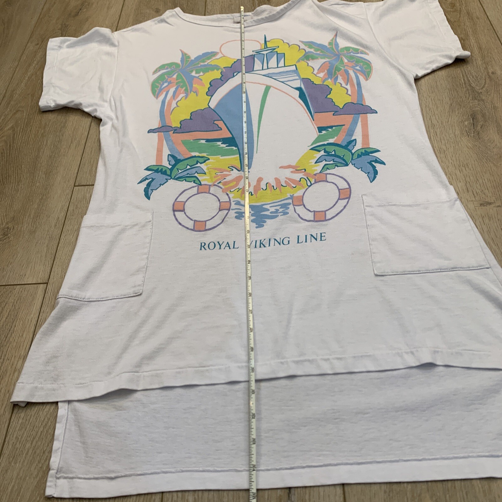 Vintage Royal Viking Line Cruise Ship Swimsuit Cover-up w/ Pockets