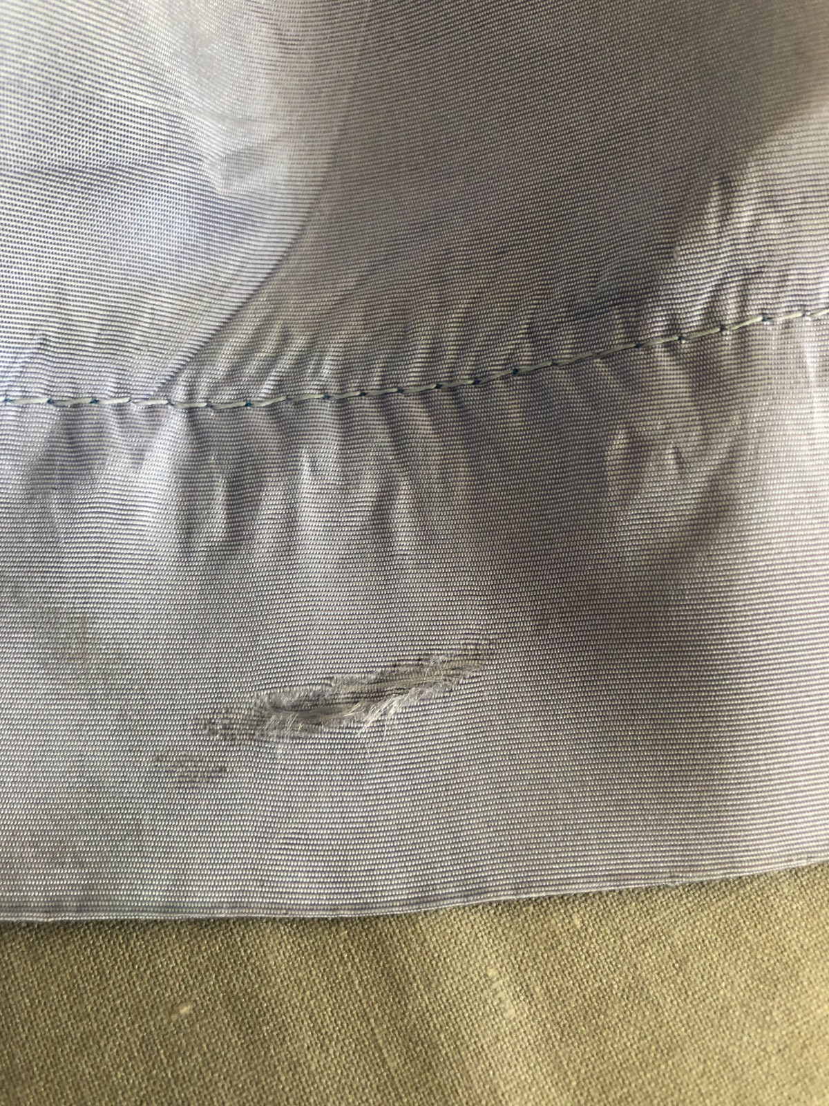 Vintage 1950s Handmade blue sheer dotted swiss womens dress lining& hair tie