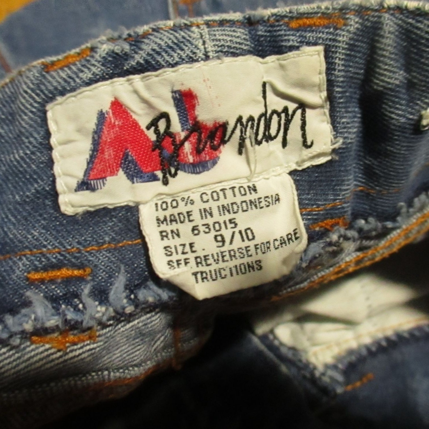 High Waist Raw Denim 9/10 True Vintage Jeans 25×28 1980’s Boho Hippy Brandon