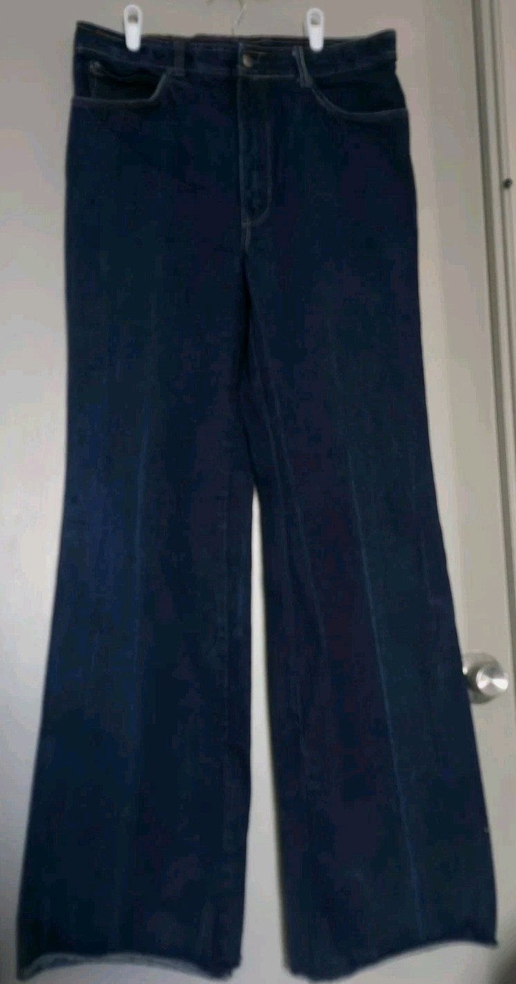 Union Gap Wide Flare Leg Jeans Multicolor Stitching Pocket and Side Seams