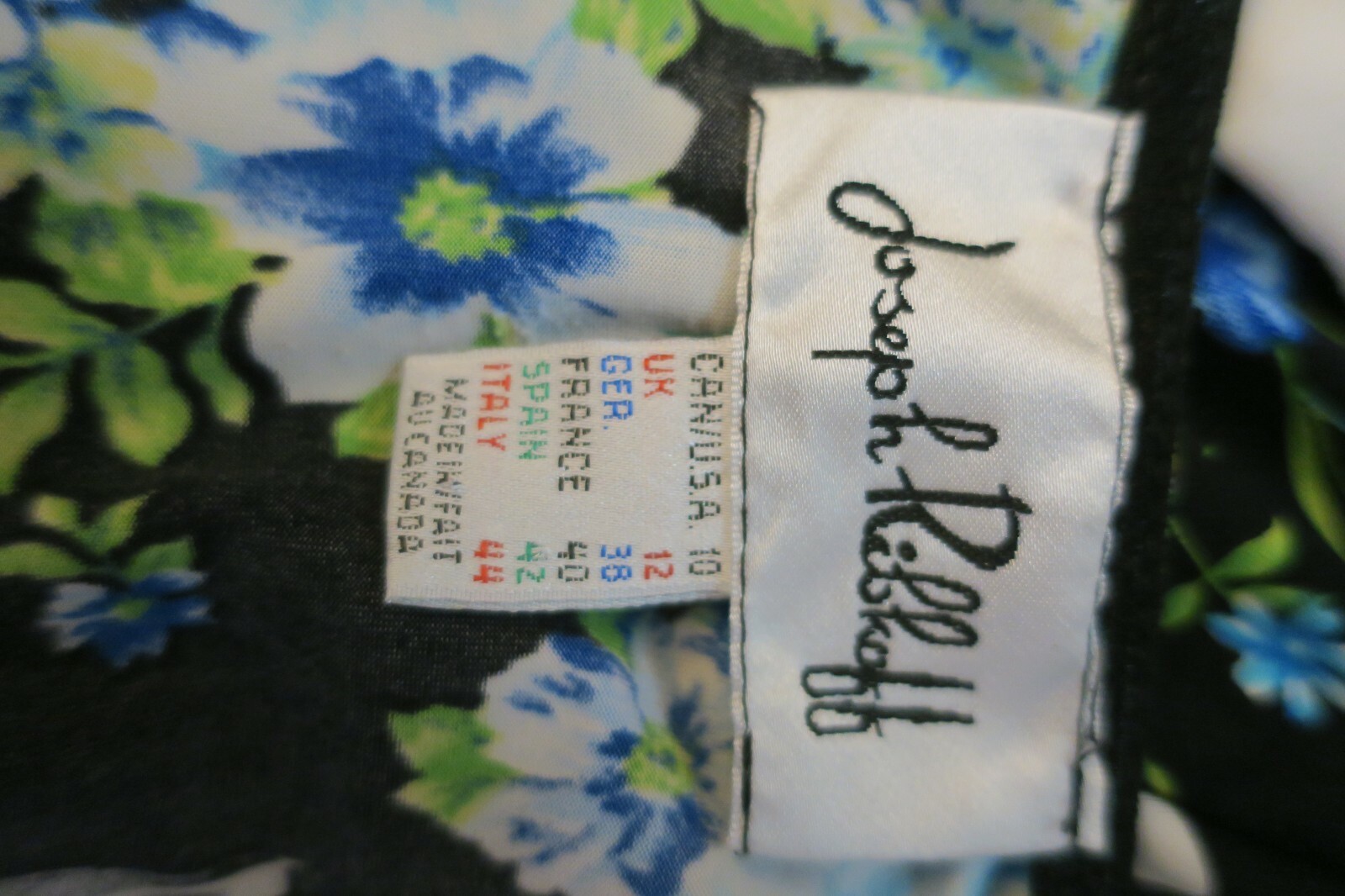 VTG JOSEPH RIBKOFF Skirt Fringe Floral Cover-Up Jumpsuit 2pc Playsuit Crop-top