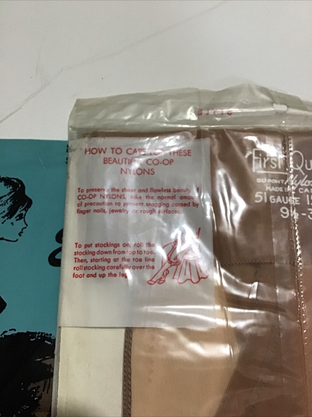 Vintage FIRST QUALITY Nylon Stockings Lot X4 NOS Size 9 1/2 Seam Free 15 Denier