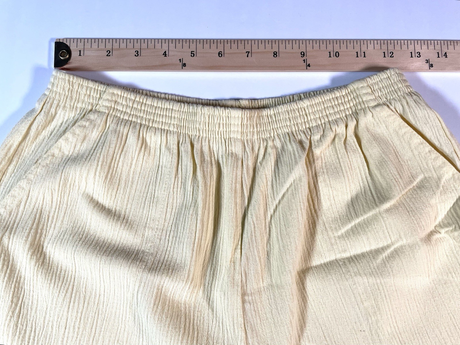Blair Vintage Koolots Capri Pants Elastic Waist High Rise Wide Leg SZ 10 Yellow
