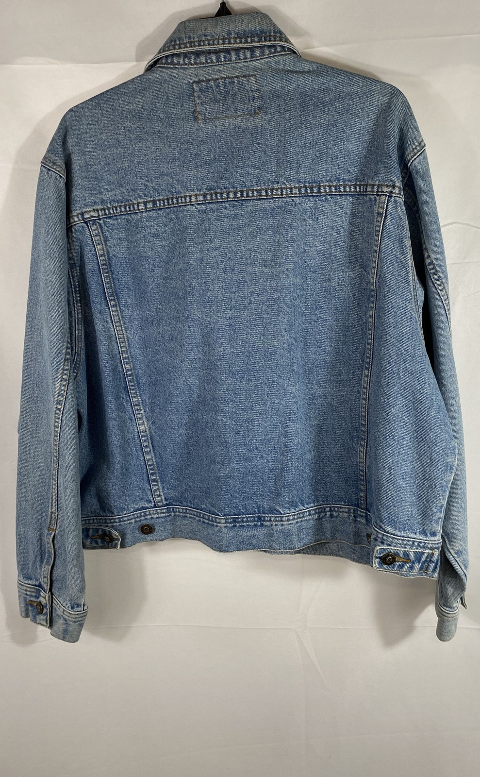 Vintage 90s EXP by Express Women’s Blue Denim Embroidered Beaded Fringe Jacket