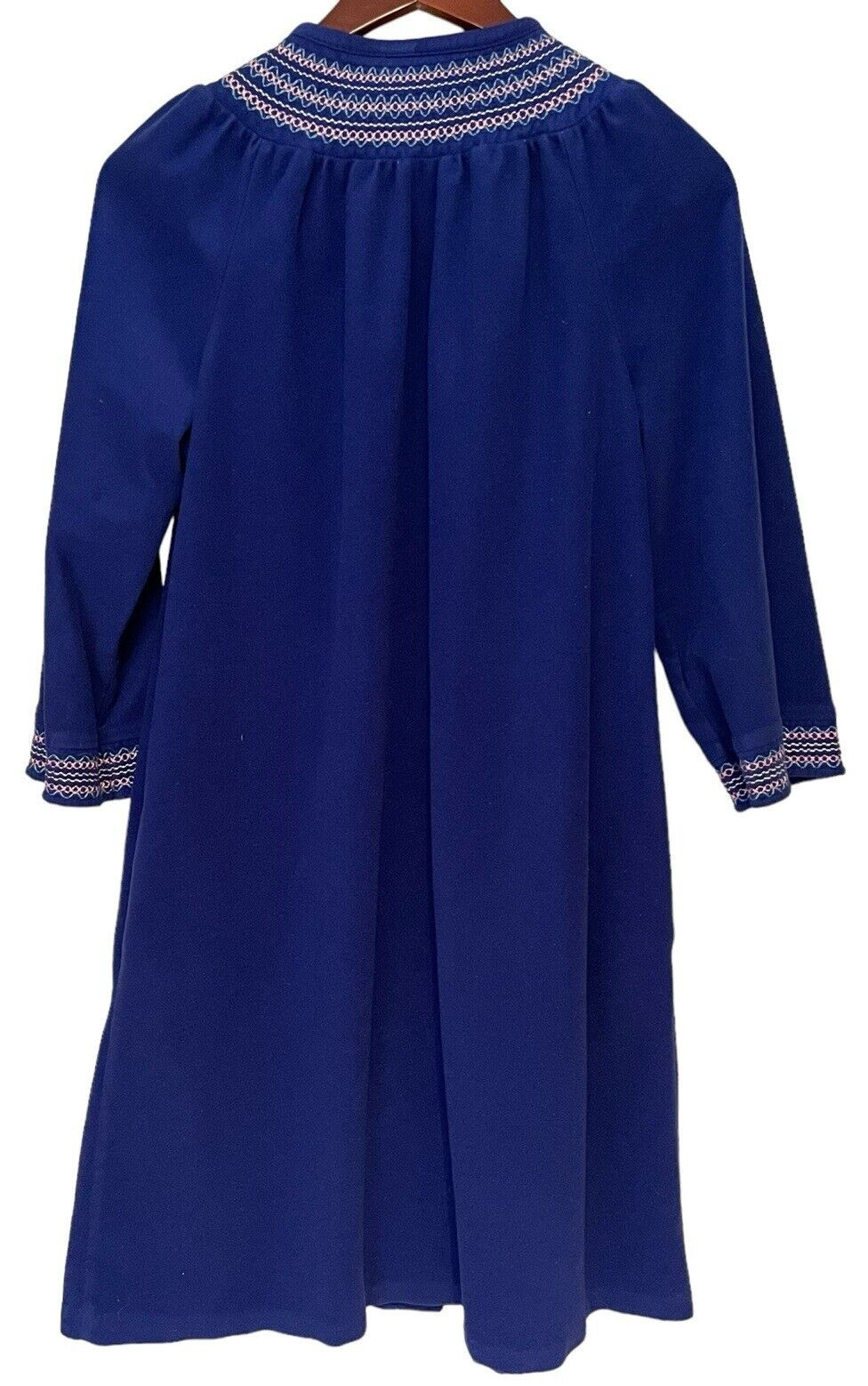Sabrina for Mervyn’s Women’s Long Sleeve Robe Blue Full Snap Closure Size 1X