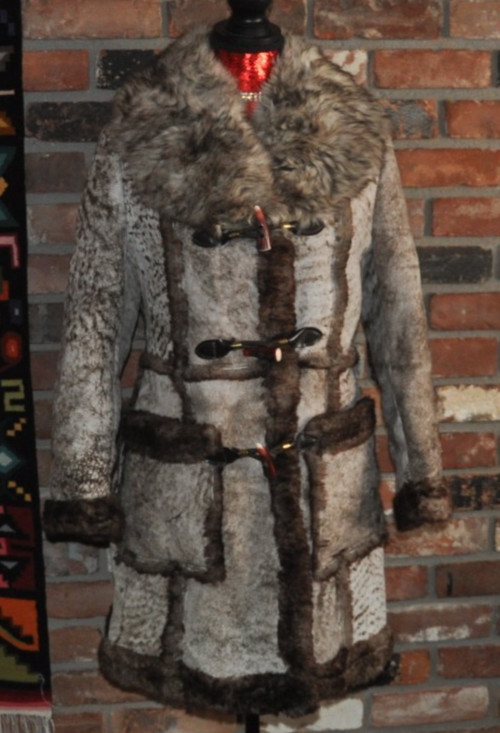 Vtg Brown Shearling Sheepskin Leather Suede Wool Collar Coat Jacket Rancher S