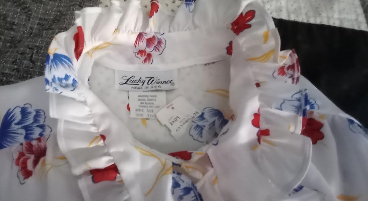 Colorful Vintage Lucky Winner Summer Blouse NOS with Tags