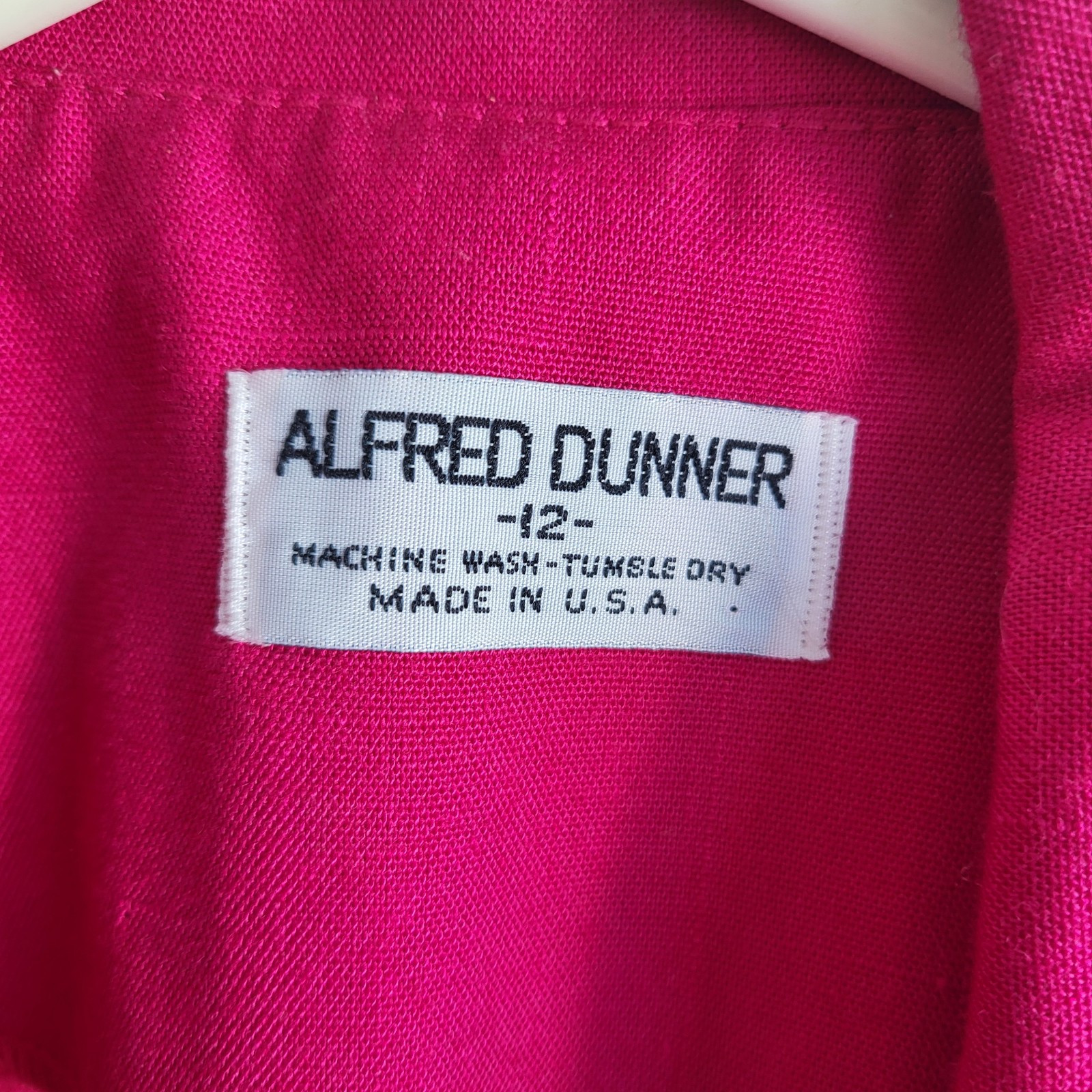 vintage Alfred dunner suit set blazer skirt pink 12/16 pockets machine wash usa
