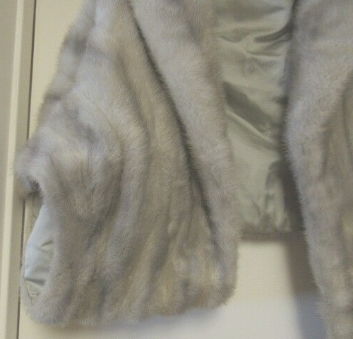 Vintage 50’s Cerulean Mink Fur Convertible Cape Stole Silver Gray Nice!