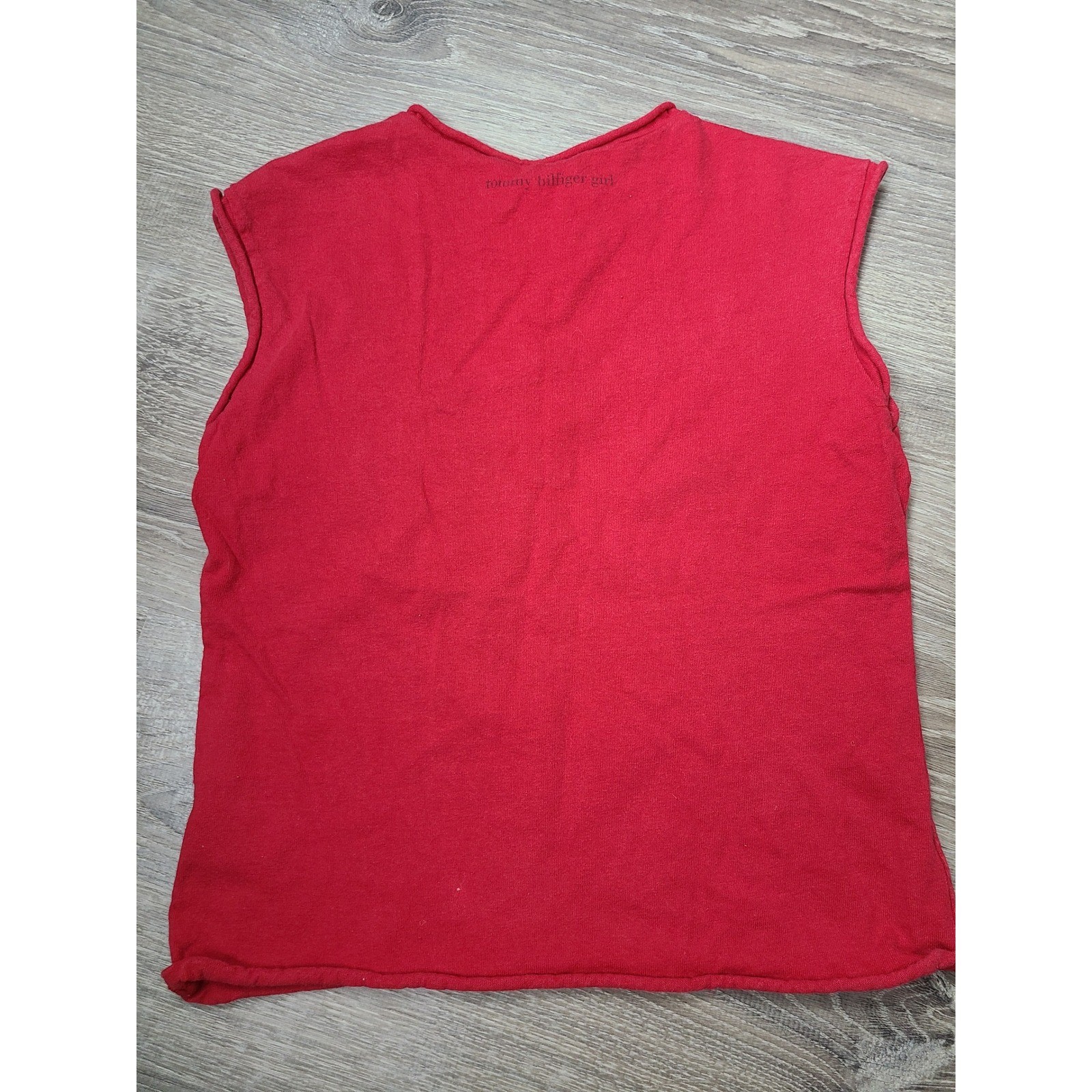 Y2K Tommy Hilfiger M Baby Tee Tank Fitted Sparkly Mermaid Red Older Sister Core