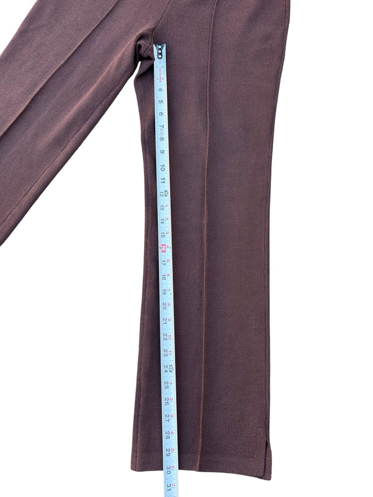 Vintage ST. JOHN MARIE GRAY Brown Knit Logo Slacks Sweater Pants Old Money 8
