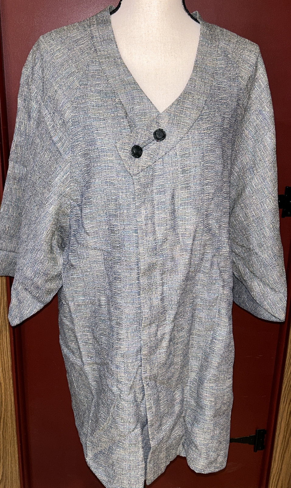 Yokohama Tokashimaya Gray Button Jacket Blazer Inner Tie Wide Sleeves Roomy