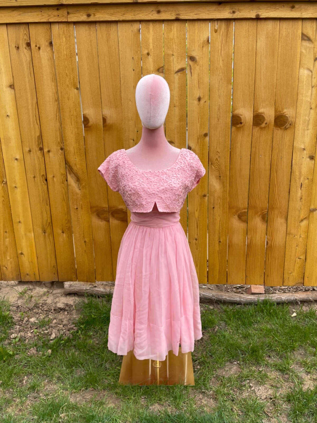 Vintage 50s bubblegum pink party dress JR Theme XS/S