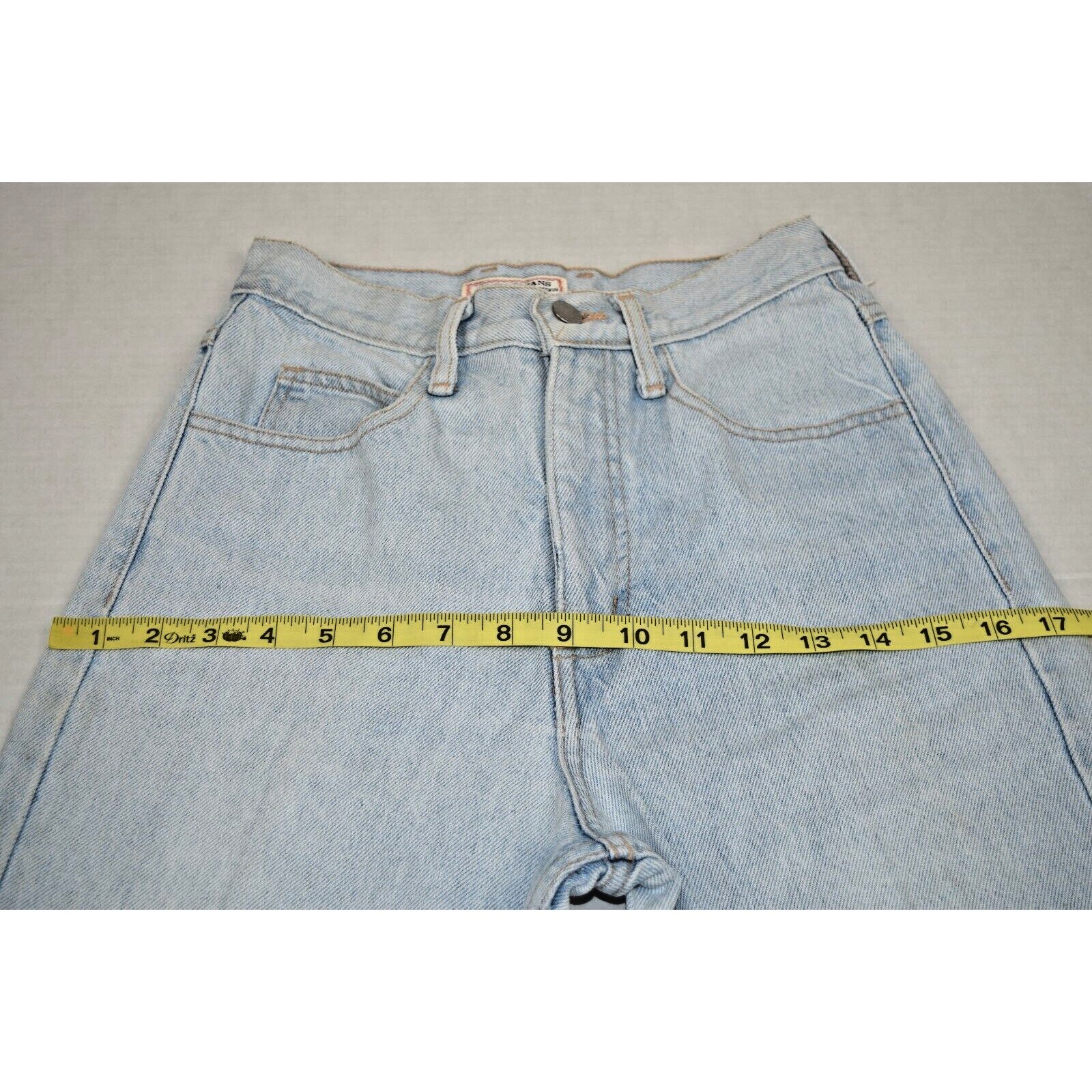 Vintage Guess Jeans Size 28 80s Pale Blue 3 Zip Fly Ankle Made USA