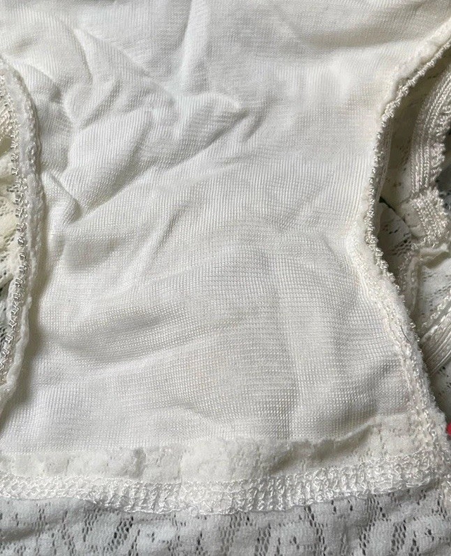 Vintage Florine Paris Lingerie White Lace High Waist Stretch Panty 44/48 L NWOT