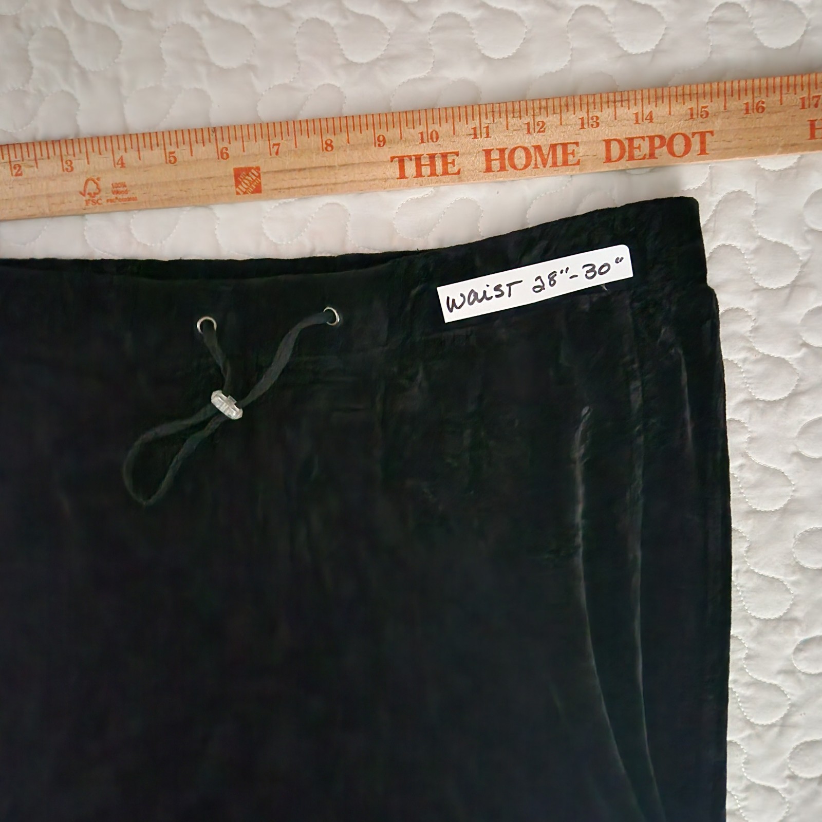 Vtg Talbots Crushed Black Velvet Pants Lounge Party Christmas Pullon wast 28 30