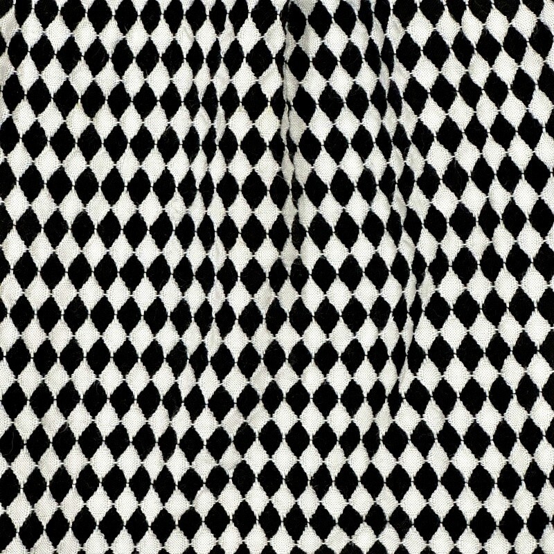 Vintage 90s Black White Geometric MINI Skirt M Elastic Waist A Line USA Indie