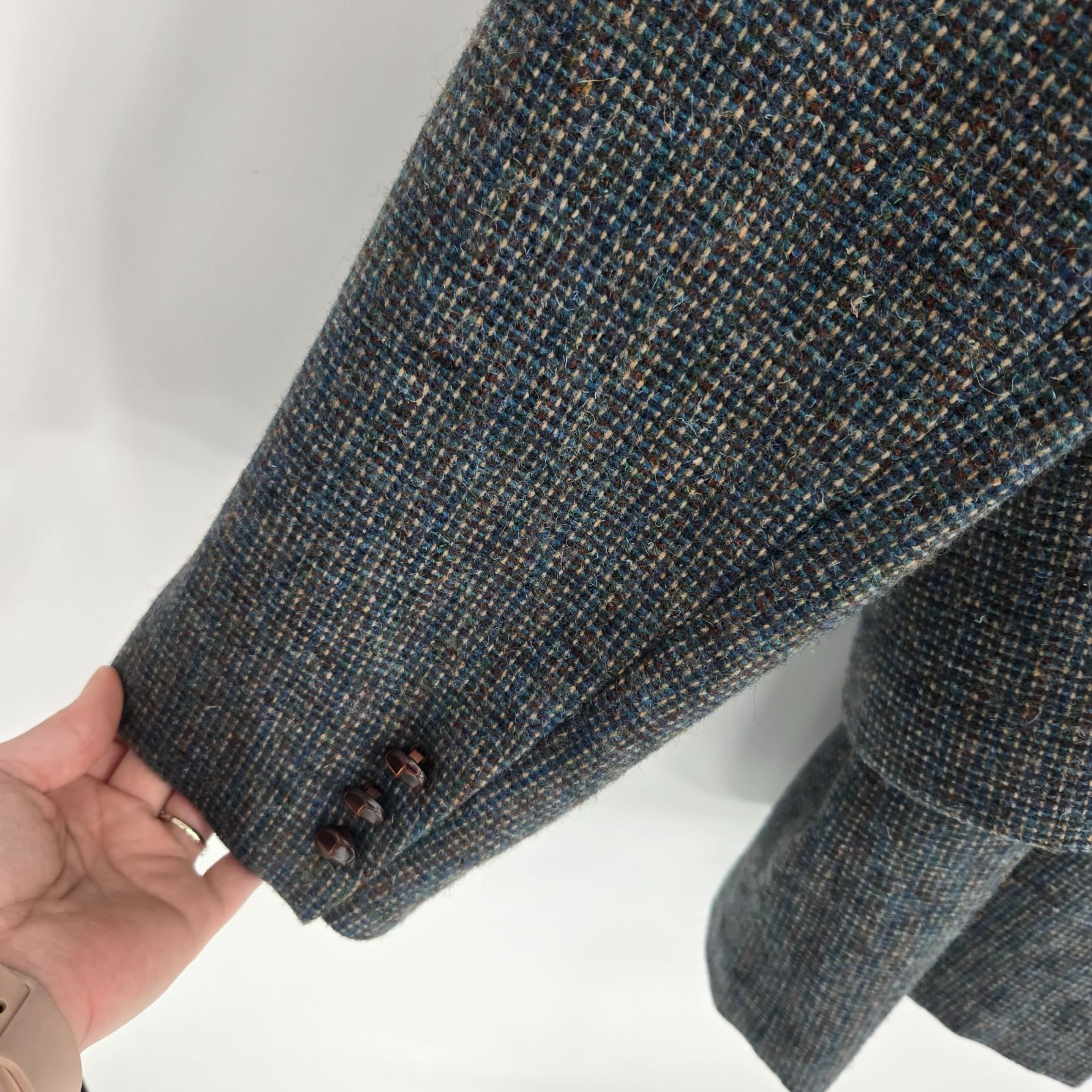 Saville II vintage wool mohair blue gray 38 skirt set long sleeve sz 44 jacket