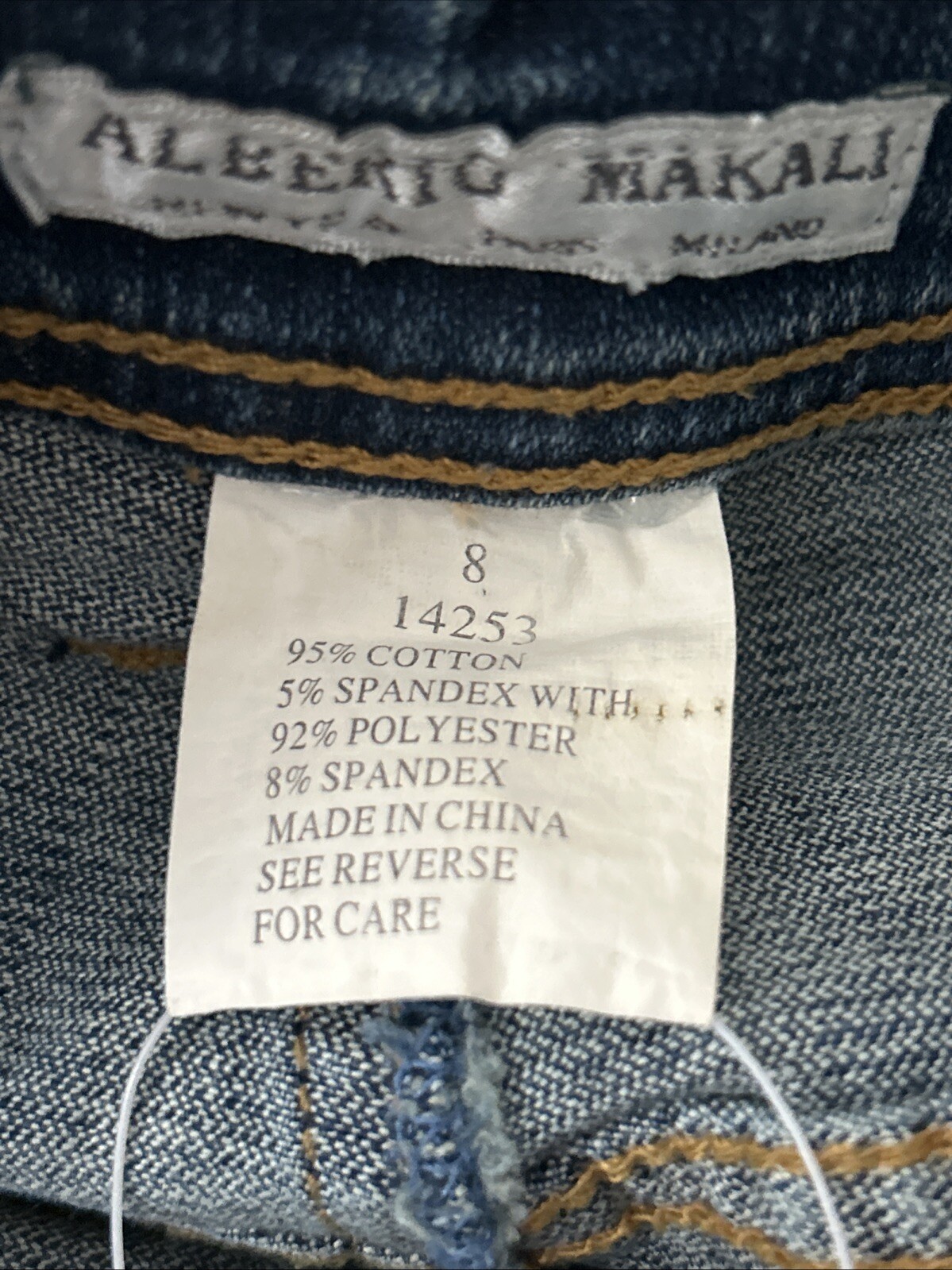 Alberto Makali 80s Vintage Embellished Designer Denim Jean Skirt Sz 8 RARE