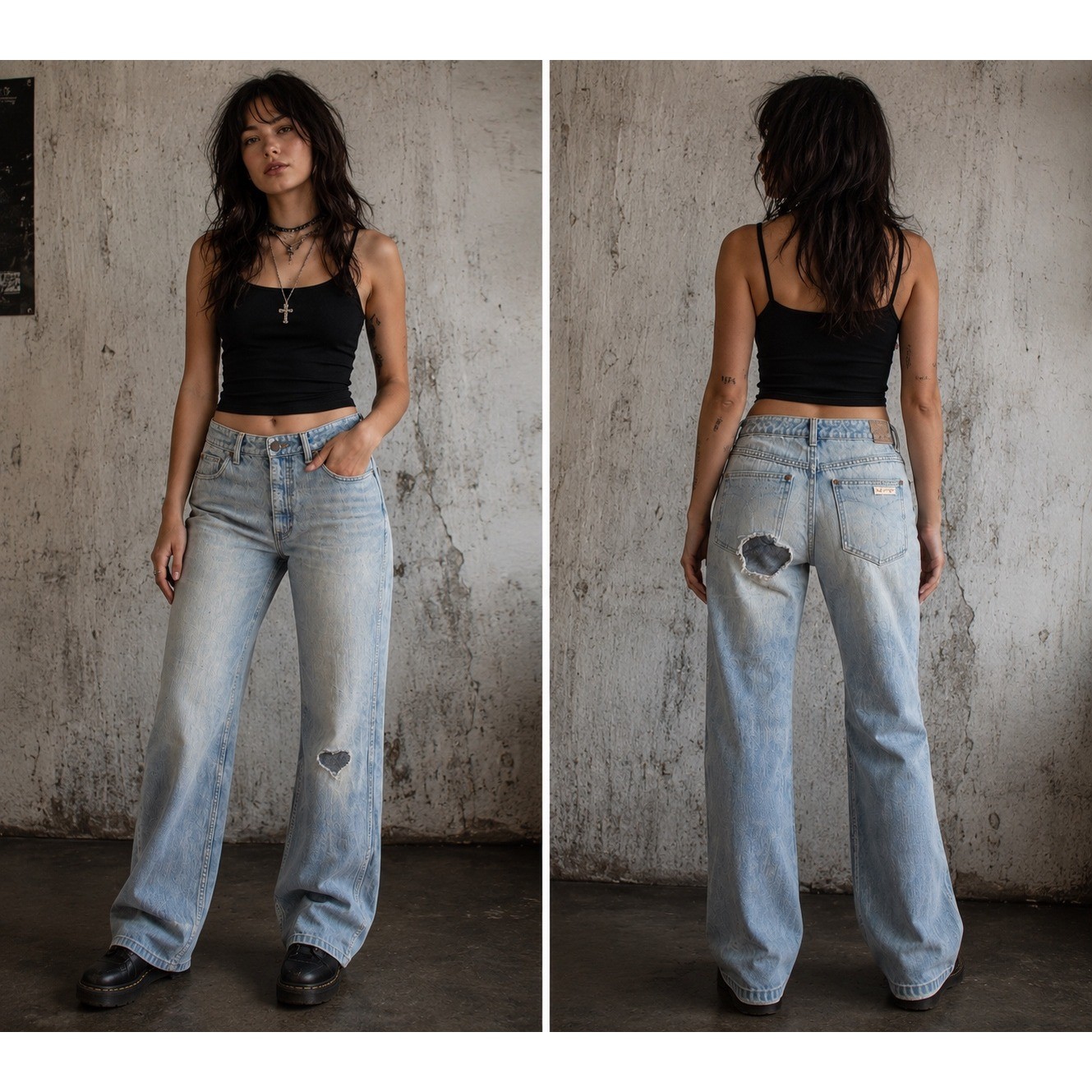 Vintage Distressed High Waist Jeans Calvin Klein Heart Patch Straight Leg 27×31
