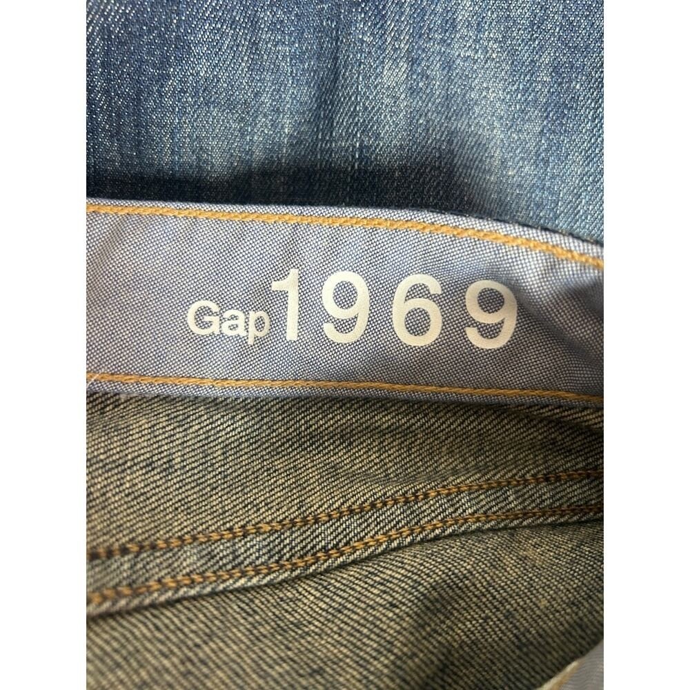 Gap 1969 Sexy Boot Low Rise Jeans Size 26 Medium Wash Whiskering Bootcut Stretch
