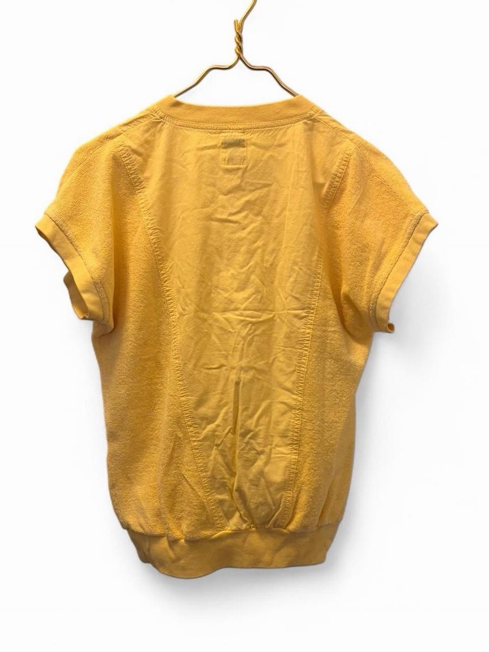 Vintage 80’s Yellow oversized pullover shirt with terry cloth pockets – No Size
