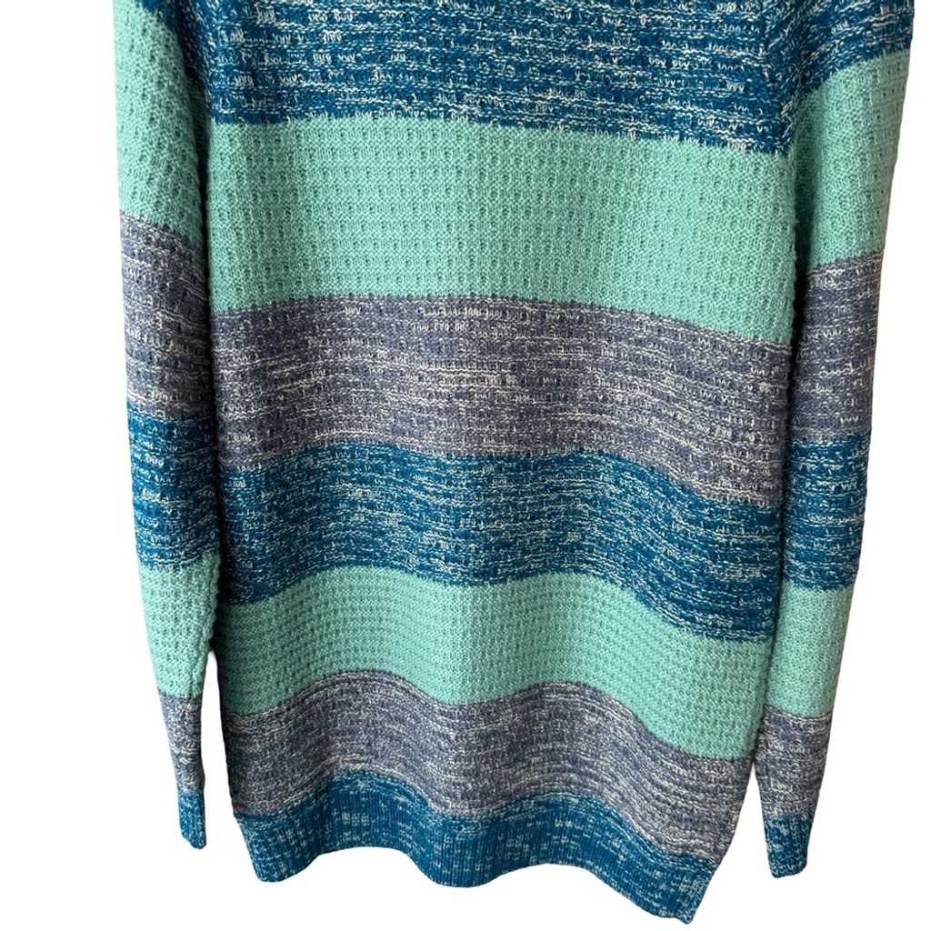 Reclaimed Vintage Teal and Gray Knit Sweater Size XS Vintage 90s Retro Cozy