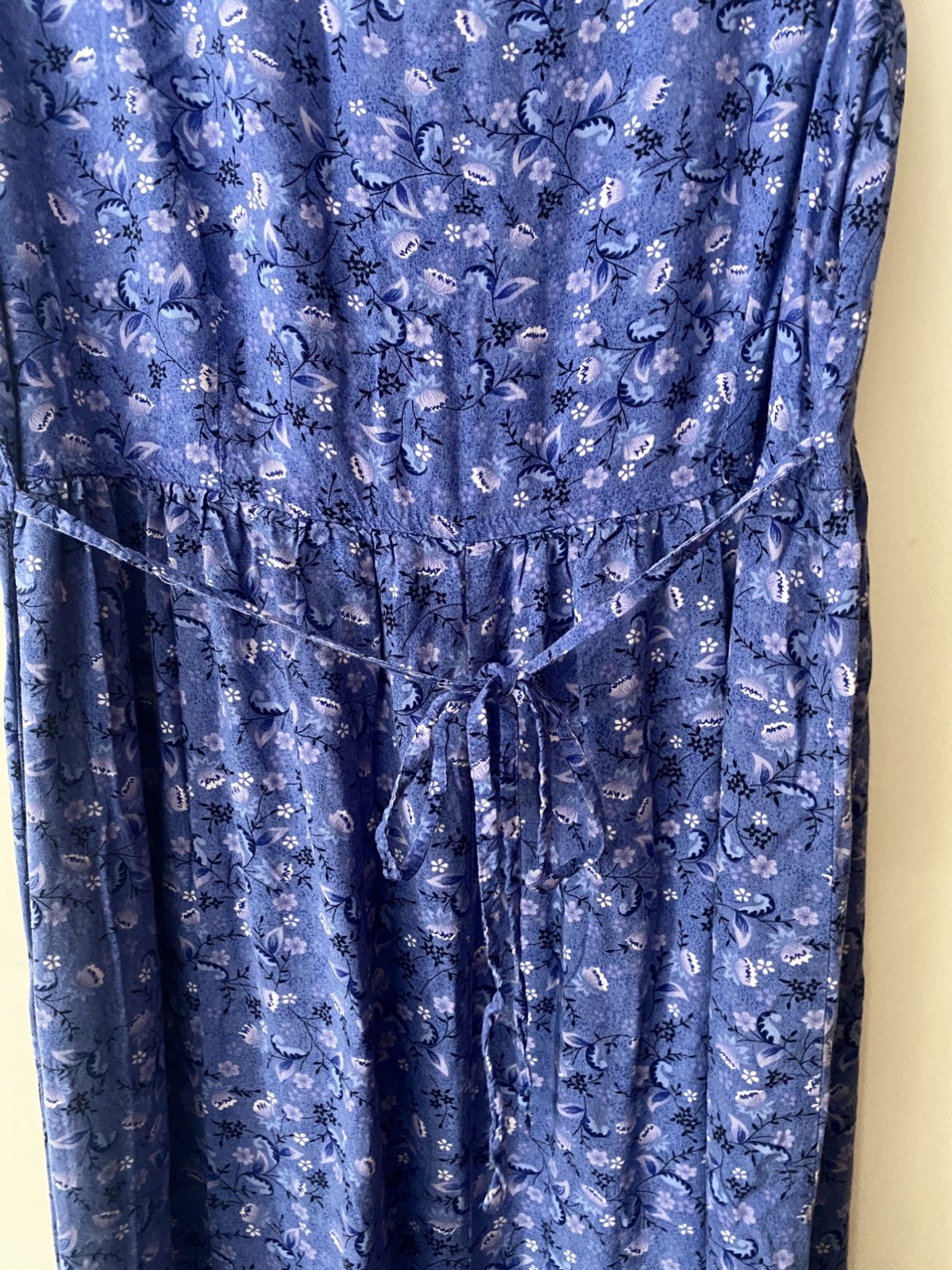 Vintage Dress cottagecore y2k size M Erika blue floral rayon