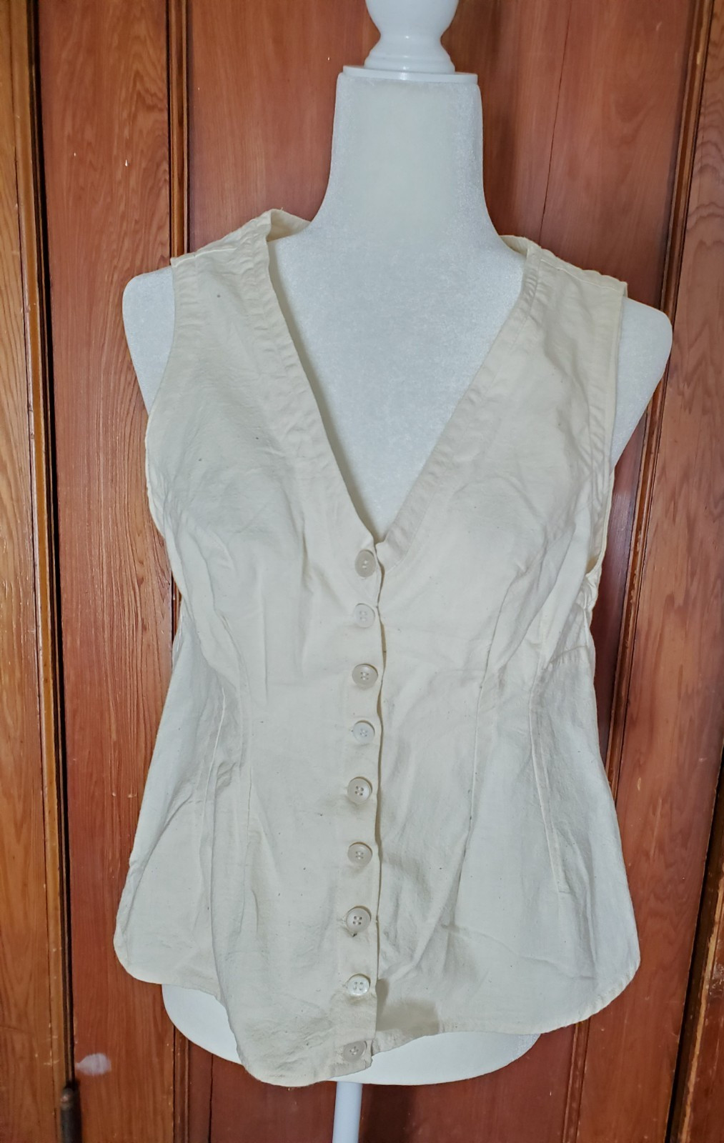 Women’s Antique Clothing 1900s HANDMADE COTTON MUSLIN? CAMISOLE UNDERGARMENT