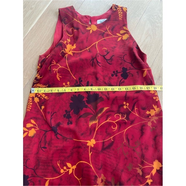 Vintage Jeffery & Dara Red Floral Dress, Size 12