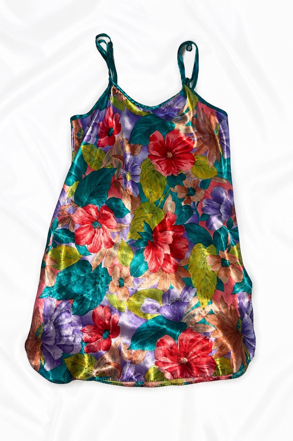 Vintage 90s Jones New York Floral Nightgown Women’s Satin Sleepwear Y2K