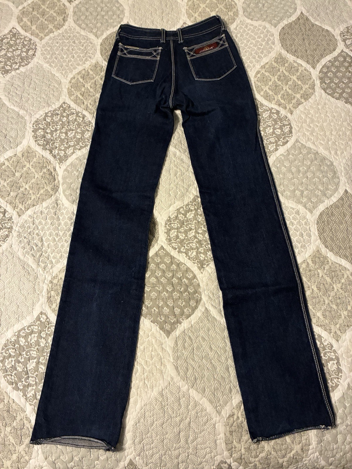 Vintage Jordache Dark Wash Jeans W/Horse Head Logo White Stitch Women’s Size 27