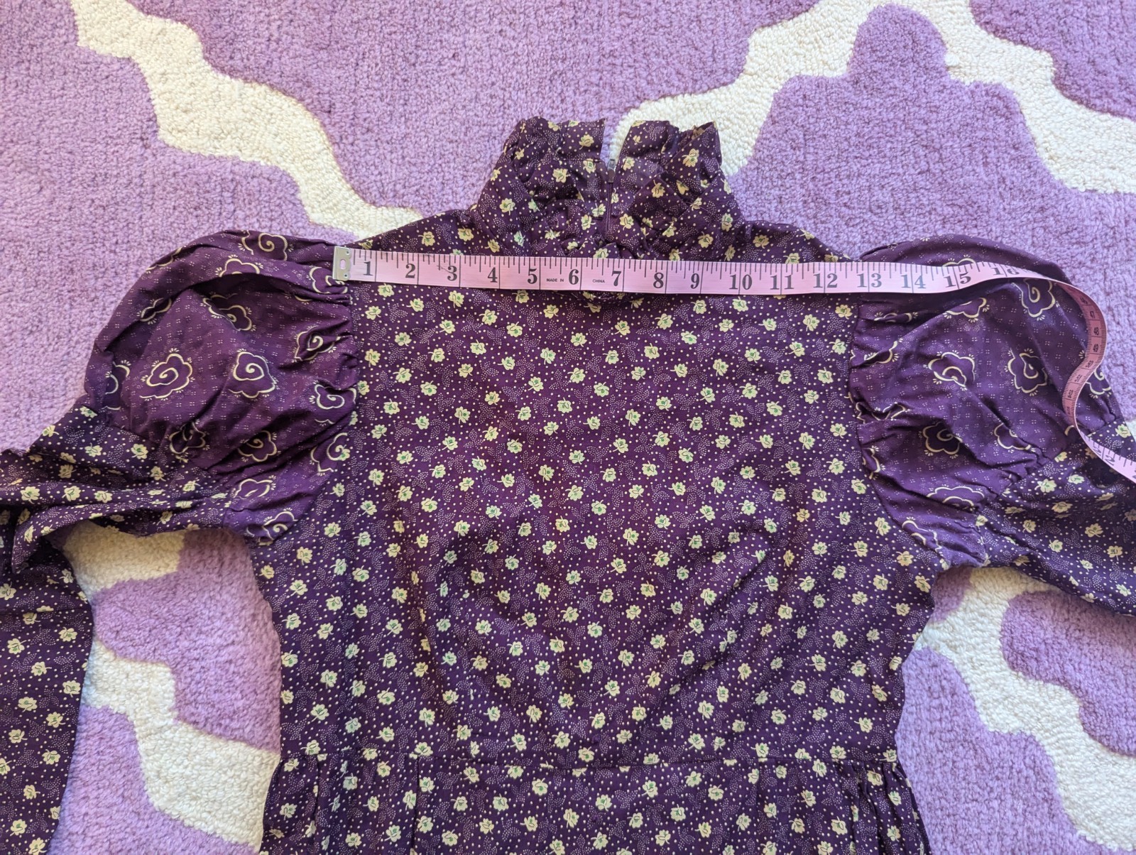 Vintage 70’s Young Edwardian By Arpeja Plum Purple Puff Juliet Sleeves Dress XS