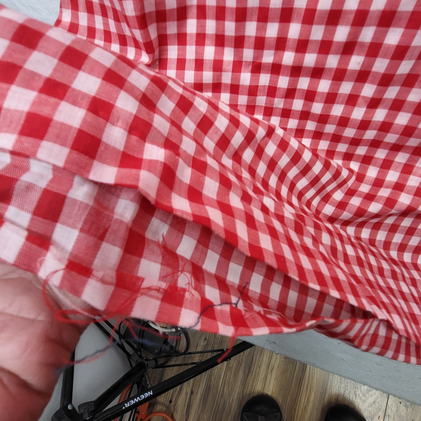 Vintage LOUNGE CRAFT Gingham Red Medium Day Dress Duster Sleevless Union Made