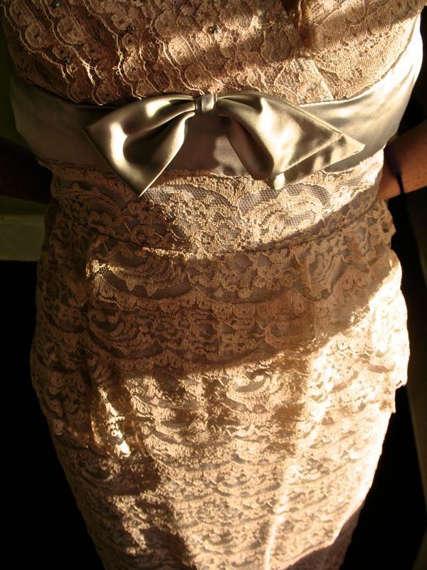 VTG 50s Tiered Lace Bombshell Pin Up Cocktail Dress Rhinestones Sydney North S